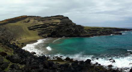 Plage de Papakolea à Hawaï