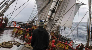 L'Hermione dans la tempête