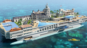 Monaco sur un bateau