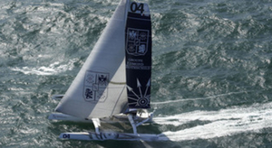 Route du Rhum : premiers bords pour Sébastien Josse sur son multicoque de 70 pieds