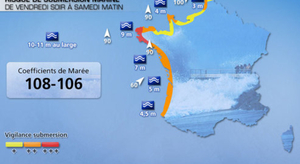 Risque de submersion marine à l'Ouest ce dimanche