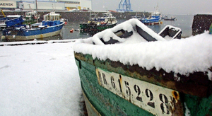 Neige sur les plages avec un vent de Nord-Est