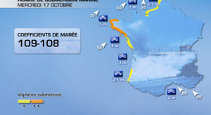 Vigilance orange submersion marine sur le littoral breton