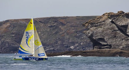 Les Figaros lors de la 2eme etape de la Solitaire Urgo Le Figaro 2017 entre Gijon et Concarneau - le 13/06/2017