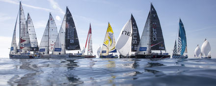 Les Figaros lors de la 4eme etape de la Solitaire Urgo Le Figaro entre Concarneau et Dieppe - le 19/06/2017