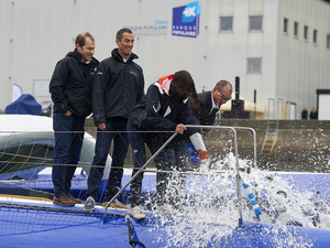 Charline Picon et Damien Seguin : parrain et marraine en or pour le Maxi Banque Populaire IX