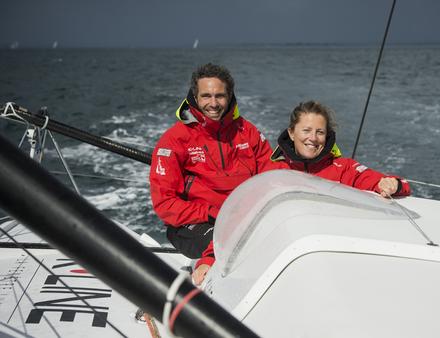 Tanguy de Lamotte et Sam Davies, à bord de l'Initiatives-Coeur Nautisme Article