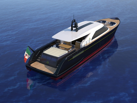 Son design est tout à fait dans la lignée de Perini Navi, avec un intérieur très contemporain et deux drones !