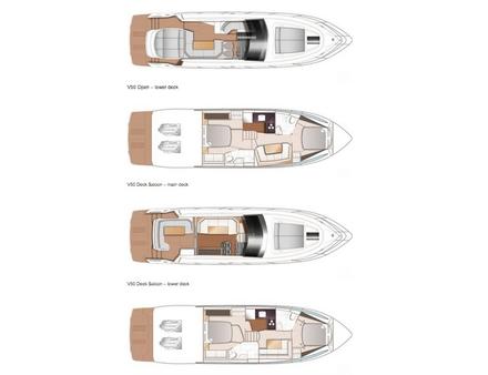 Ici, plusieurs vues du V50, avec les différents aménagements possibles. Nautisme Article