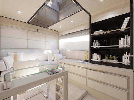 Chaque cabine du M/Y Zalanka est également équipée d'un bureau privé. Nautisme Article