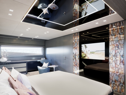 Le M/Y Cadet V comprend une cabine principale et deux cabines VIP, situées sur le pont inférieur. Nautisme Article