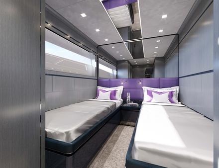 Les cabines invités du M/Y Cadet V sont décorées avec du cuir de couleur. Nautisme Article