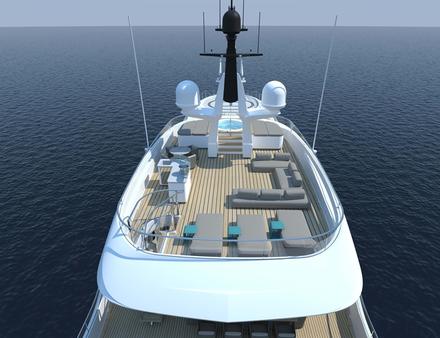 Sur le pont supérieur se trouve un bar, un jacuzzi et plusieurs bains de soleil. Nautisme Article