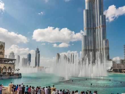 Les fontaines au pied du Burj Khalifa