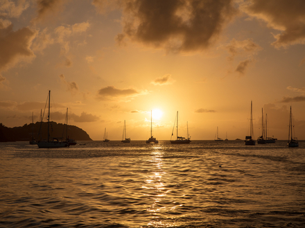 Coucher de soleil sur Rodney Bay