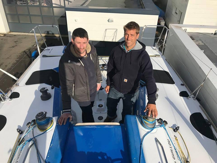 Guillaume Farsy et Renaud Nicot, qui navigueront sous les couleurs de Cornouaille - Solidarité St Barth. Guillaume Farsy et Renaud Nicot, qui navigueront sous les couleurs de Cornouaille - Solidarité St Barth.