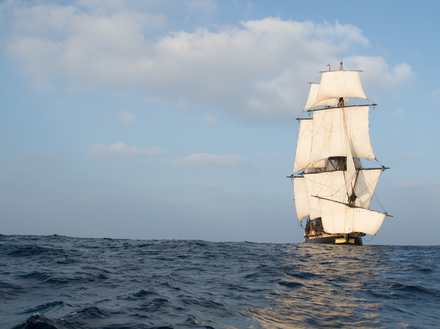 L'Hermione au large des côtes marocaines L'Hermione au large des côtes marocaines