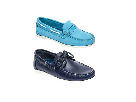 Modèle feme Belize en nubuck disponible du 36 au 42 et modèle en cuir pour homme, disponible du 39 au 47. Prix compris entre 130 et 200 euros.