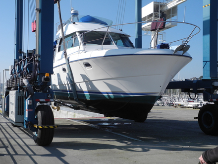 Le bateau doit être à sec pour une expertise complète et minutieuse.