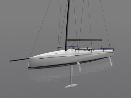 Le Club Swan est un monocoque de r&eacute;gate &agrave; l'&eacute;trave invers&eacute;e et &eacute;quip&eacute; d'un foil mobile. 