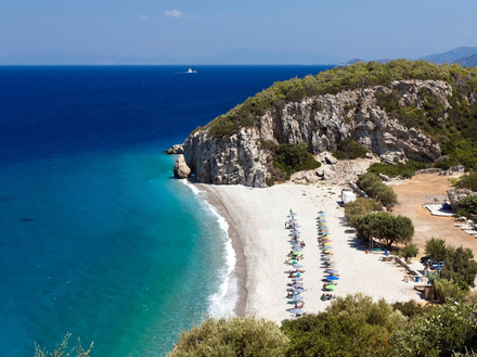 La plage de Tsambou à Samos La plage de Tsambou à Samos