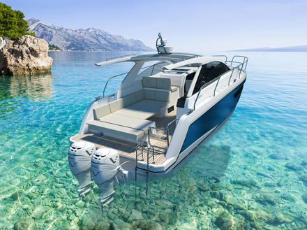 Le S330v n'est pas inboard mais hors-bord. Avec un tirant d'eau de 89 cm, ce nouveau mod&egrave;le est parfait pour des navigations en eaux peu profondes, pour un cabotage de plage en plage. 