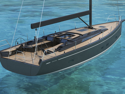 Le GS 48 est disponible en deux versions : l'une "Performance" et l'autre "Race". Ici la version "Race". Nautisme Article