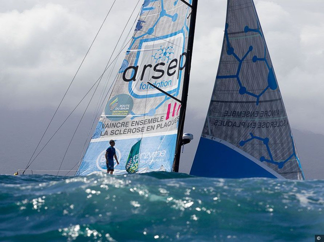 Thibaut Vauchel-Camus a terminé 2e de la catégorie Class40 lors de la Route du Rhum 2014. Et comme tous les autres Multi50, le Grand Prix Valdys sera l'utime affrontement avant la transatlantique. Nautisme Article