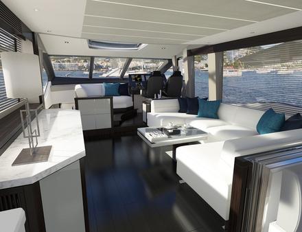 Le 74 Sport Yacht a été imaginé pour naviguer aussi bien dans les régions chaudes que froides avec un cockpit fermé par une porte qui peut s'ouvrir ou se refermer en quelques secondes. Nautisme Article