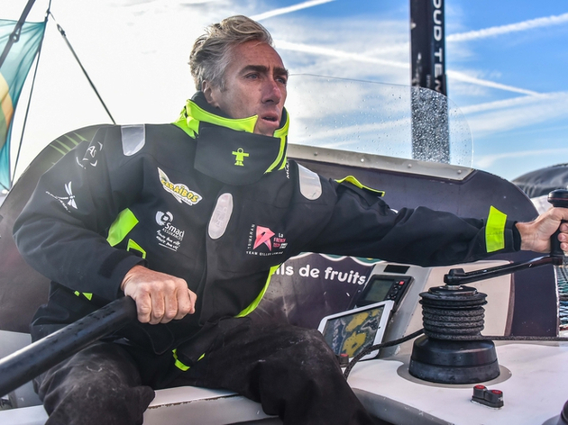 Gilles Lamiré a bien conscience que son bateau n'est pas aussi performant que ceux équipés de foils, mais sur une course aussi piégeuse, les retournements de situation peuvent être nombreux. Nautisme Article