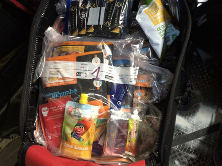 L'un des sacs de repas d'Arnaud pour la Route du Rhum L'un des sacs de repas d'Arnaud pour la Route du Rhum