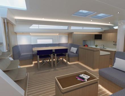 Le Swan 65 est disponible en plusieurs versions d'aménagement intérieur, avec tout de même des finitions en chêne clair, symbole indissociable des intérieurs des yachts Swan. Nautisme Article