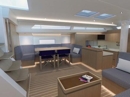 Le Swan 65 est disponible en plusieurs versions d'aménagement intérieur, avec tout de même des finitions en chêne clair, symbole indissociable des intérieurs des yachts Swan. Nautisme Article
