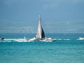 Alex Thomson, premier à couper la ligne en...