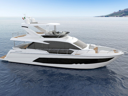 Propulsé par deux moteurs Volvo Penta IPS 950 de 725 ch chacun, le 62 Fly propose un vaste flybridge avec hard-top et un double poste de pilotage, sans compter plusieurs espaces de détente. Propulsé par deux moteurs Volvo Penta IPS 950 de 725 ch chacun, le 62 Fly propose un vaste flybridge avec hard-top et un double poste de pilotage, sans compter plusieurs espaces de détente.