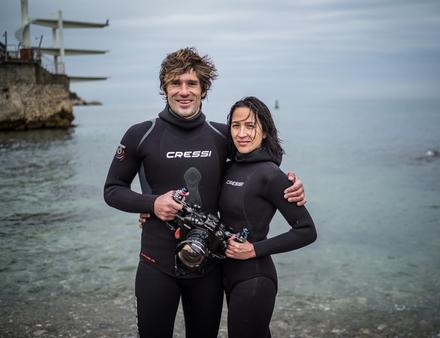 Guillaume Néry et Julie Gautier, parrain et marraine de la 21e édition du salon. Nautisme Article