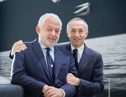 De gauche à droite, les deux protagonistes du rapprochement, Luca Bassani, fondateur de Wally et Alberto Galassi, PDG du Groupe Ferretti. Nautisme Article