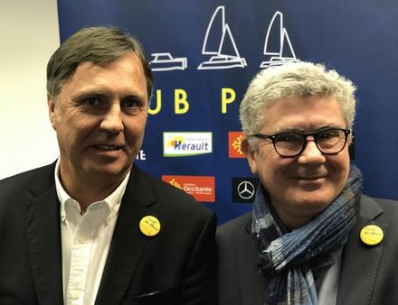 Philippe Michel et Fred Morvan, les organisateurs du Salon du Multicoque de la Grande-Motte. Nautisme Article