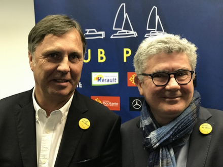 Philippe Michel et Fred Morvan, les organisateurs du Salon du Multicoque de la Grande-Motte. Nautisme Article