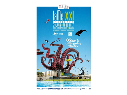 L'affiche de l'exposition La Mer XXL, inspiré de l'univers du Nantais Jules Verne. L'affiche de l'exposition La Mer XXL, inspiré de l'univers du Nantais Jules Verne.