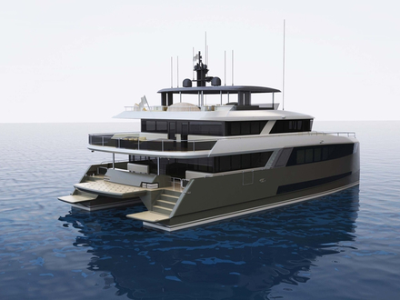 Le premier mod&egrave;le Amasea Yachts sera construit en aluminium et sera compos&eacute; de trois ponts, au lieu de la fibre de verre et des deux ponts conventionnels dans le monde des catamarans.