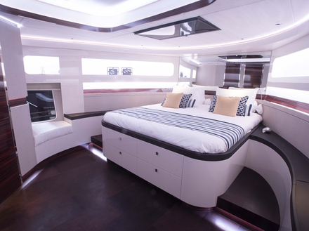 Le Z72 est équipé de trois cabines avec chacune une salle de bain privée. Une cabine à l'arrière du navire est prévue pour l'équipage. Nautisme Article