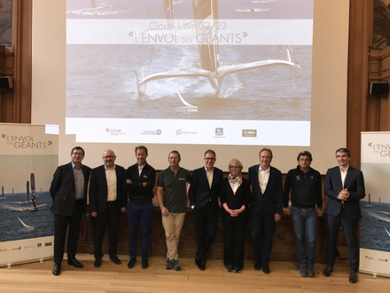 Quelques membres du Collectif de la Classe Ultim 32/23 le 2 avril dernier à Paris. Nautisme Article