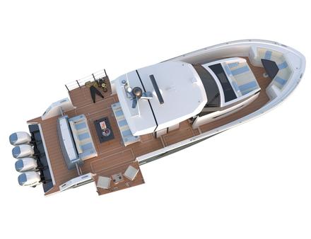 Ce qui fait la particularité de ce motor-yacht : deux portes de coupée à bâbord et tribord, qui offrent davantage d'espace et une belle ouverture sur la mer. Nautisme Article