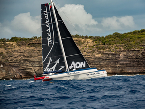 Maserati Multi 70 prêt pour le départ du CA 500 à San Francisco