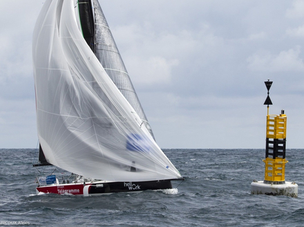 Yoann Richomme (HELLOWORK - GROUPE TÉLÉGRAMME) second de la 2e étape. Nautisme Article