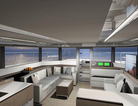 Le coeur du Leopard 53 PC est le flybridge. Protégé par un bimini rigide, il accueille le poste de barre à tribord ainsi que la centrale de navigation. Nautisme Article