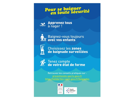 Les consignes de sécurité à respecter impérativement avant de se baigner.