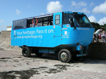Bus amphibie pour Elizabeth Castle