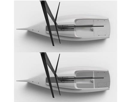 L'embarcation est rapide avec un gréement des plus basiques. Le dayboat est équipé de série d'un moteur Torqeedo E saildrive de 2 kW. Son prix : 70 165 euros HT sans les voiles. Nautisme Article
